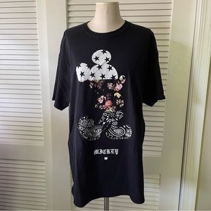 Disney x Neff Black Bandana and Floral Print Mickey Mouse T-Shirt